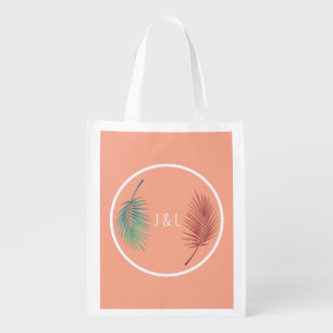 Elegant wedding classic stylized "J & L" monogram Grocery Bag