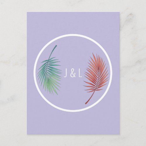 Elegant wedding classic stylized "J &amp; L" monogram Holiday Postcard