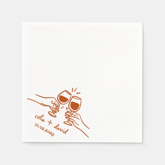 Elegant Wedding Cocktail  Napkins (Front)