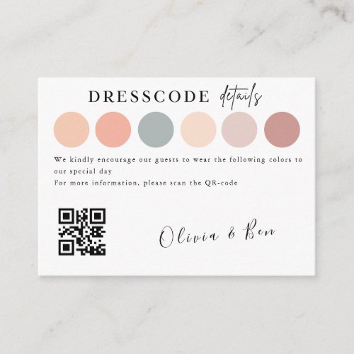 Elegant Wedding Color Dress Code Insert 