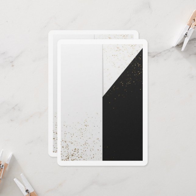 Elegant Wedding Confetti Invitation Minimal Luxury (Front/Back In Situ)