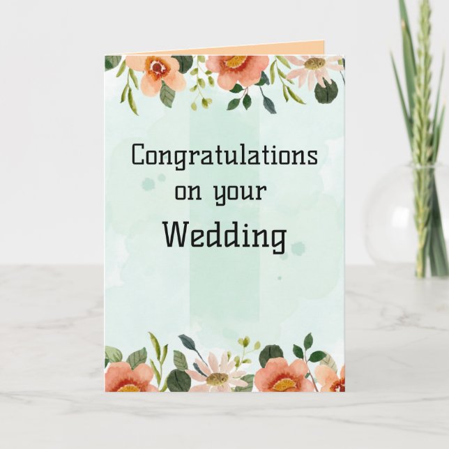 Elegant Wedding Congratulations Card (Front)