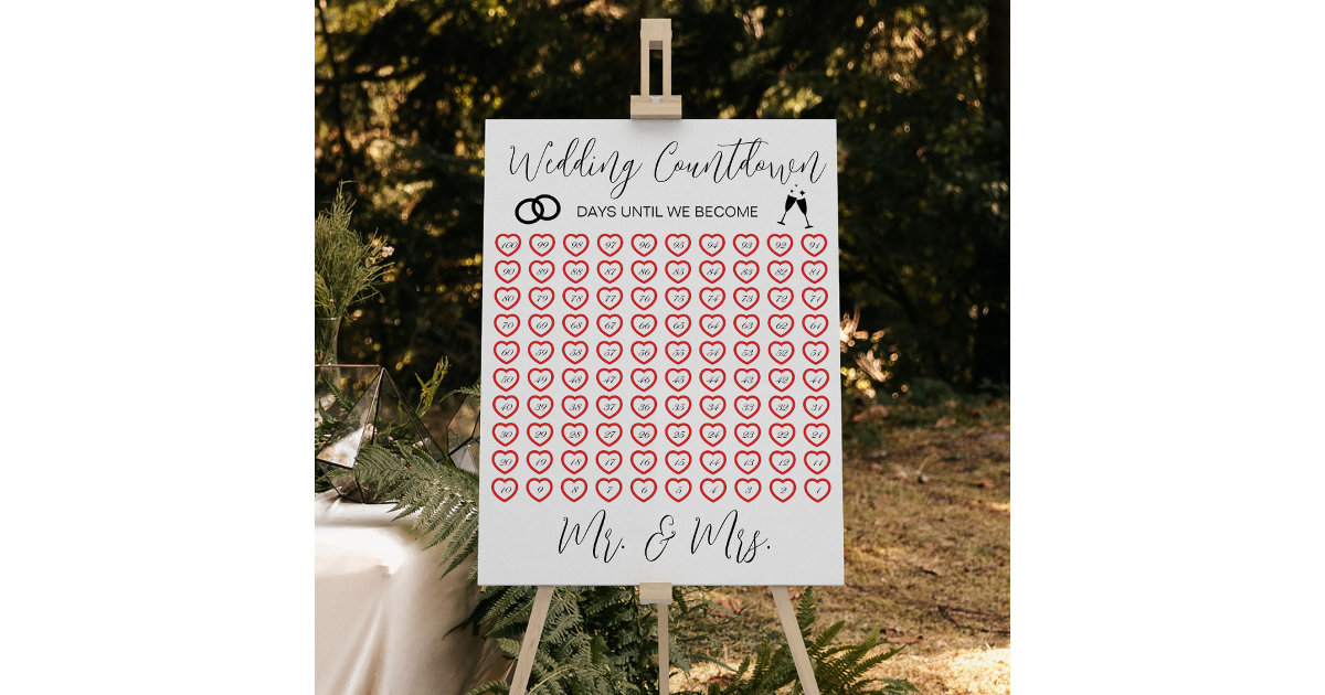 Elegant Wedding Countdown Foam Boards Zazzle