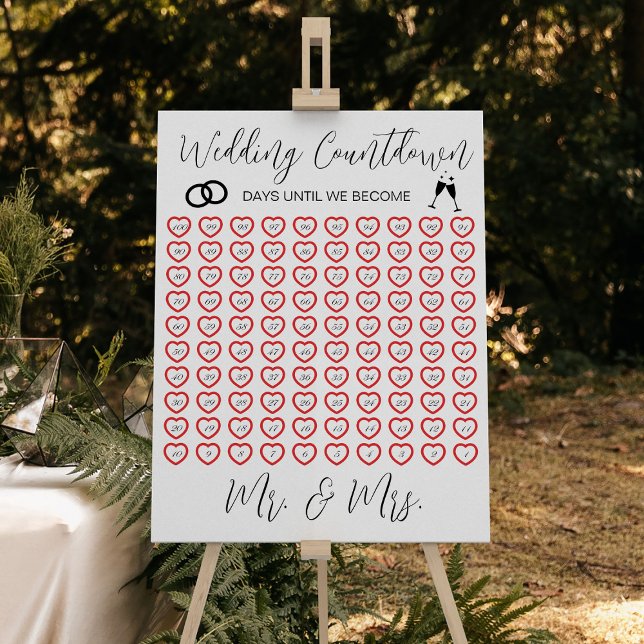 Elegant Wedding Countdown Foam Boards (Elegant Wedding Countdown Foam Boards
)
