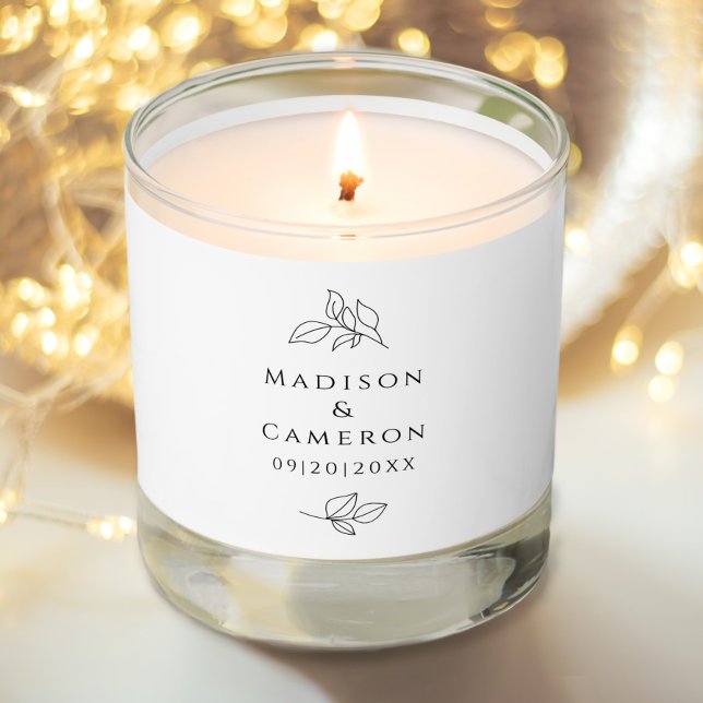 Elegant Wedding Couple Chic Black White Monochrome Scented Candle (Elegant Wedding Couple Chic Black White Monochrome Scented Candle
)