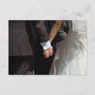 Elegant Wedding Couple Holding Hands RSVP Card