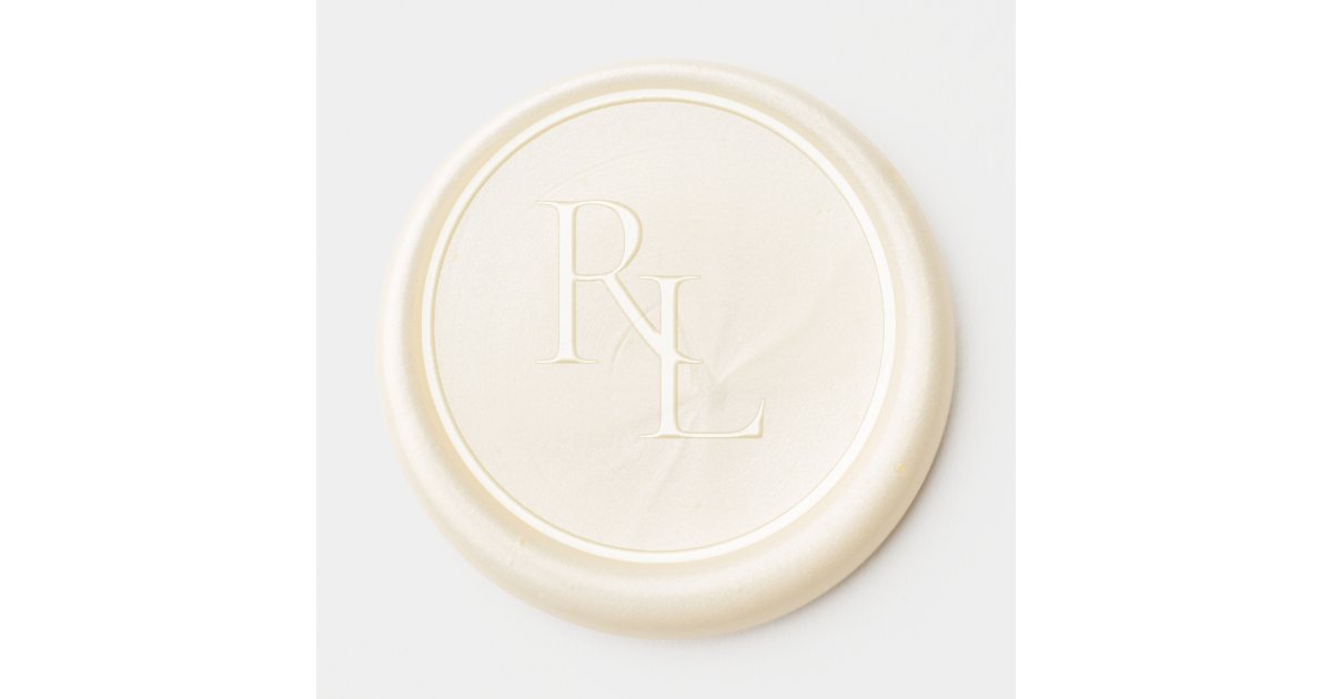 Elegant Wedding Couple Initials Monogram Wax Seal Sticker | Zazzle