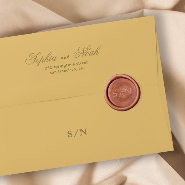 Elegant wedding couple monogram simple wax seal stamp (Creator Uploaded)