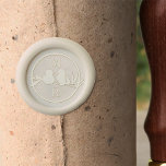 Elegant Wedding Couple Monogram Wax Seal Stamp<br><div class="desc">Simple,  elegant,  modern wax seal stamp for wedding envelopes with monogram - initials with unique romantic couple love birds.</div>