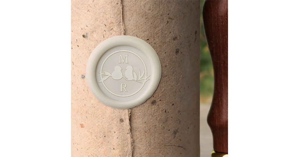 Elegant Wedding Couple Monogram Wax Seal Stamp | Zazzle