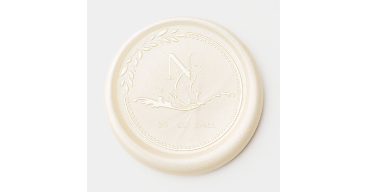 Elegant Wedding Couple Monogram Wax Seal Sticker | Zazzle