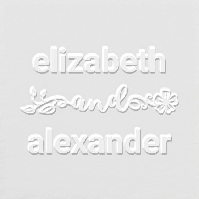 Elegant Wedding Couple Names with Floral “and” 3NF Embosser (Design)