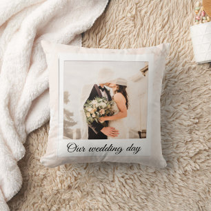 Elegant wedding couple photo throw pillow