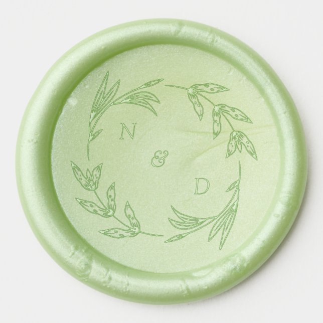 Elegant Wedding Couple  Wax Seal Sticker (Front)