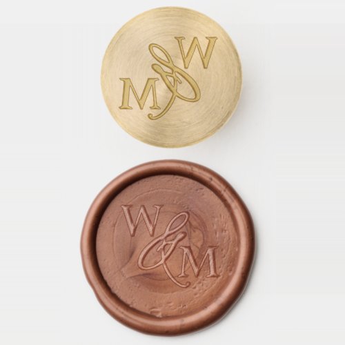 Elegant Wedding Couples Monogram Ampersand Wax Seal Stamp