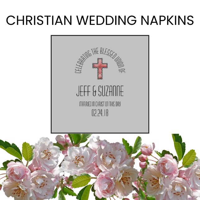 Elegant Wedding Cross Names  Napkins (Creator Uploaded)