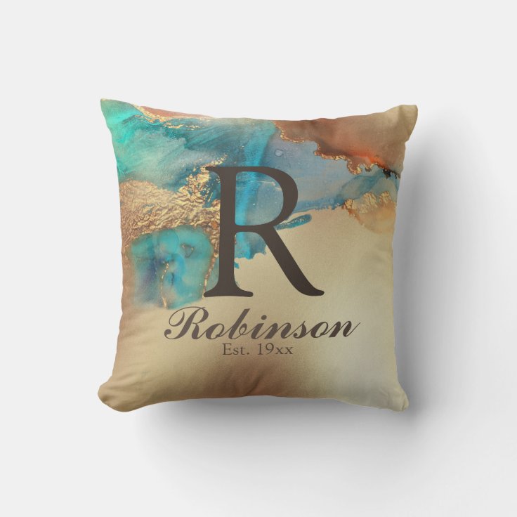 Elegant Wedding Custom Name Throw Pillow Zazzle