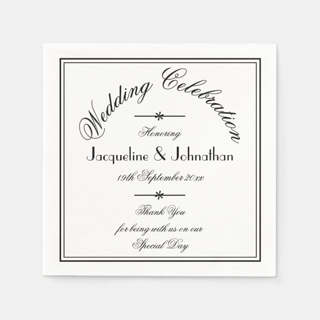  Elegant Wedding Custom Thank You Wedding Paper  Napkins (Front)