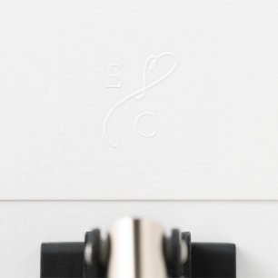 Elegant Wedding Custom Two Monogram Initials Embosser