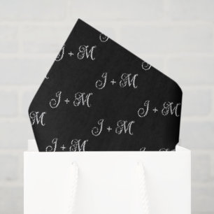 Elegant Wedding Customizable Couple's Initials Tissue Paper