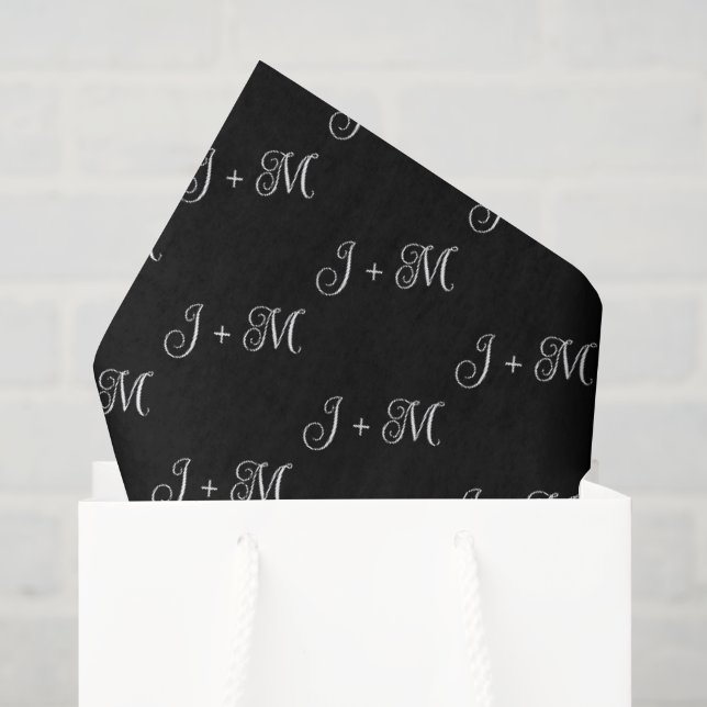 Elegant Wedding Customizable Couple's Initials Tissue Paper (Gift Bag)