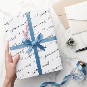 Elegant Wedding Customizable Couple's Names Gift Wrapping Paper