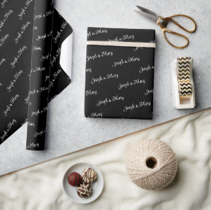 Elegant Wedding Customizable Couple's Names Gift Wrapping Paper