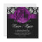 Elegant Wedding Damask Purple Rose Black White