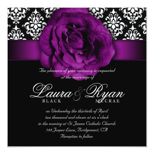 Purple Rose Wedding Invitations 6