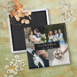 Elegant Wedding Day Photo Collage Magnet<br><div class="desc">Personalize with your four favourite wedding photos,  name and special date to create a unique photo collage,  memory and gift. A lovely keepsake to treasure! You can customize the background to your favorite color. Designed by Thisisnotme©</div>