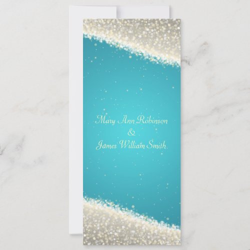 Elegant Wedding Dazzling Sparkles Turquoise Invitations