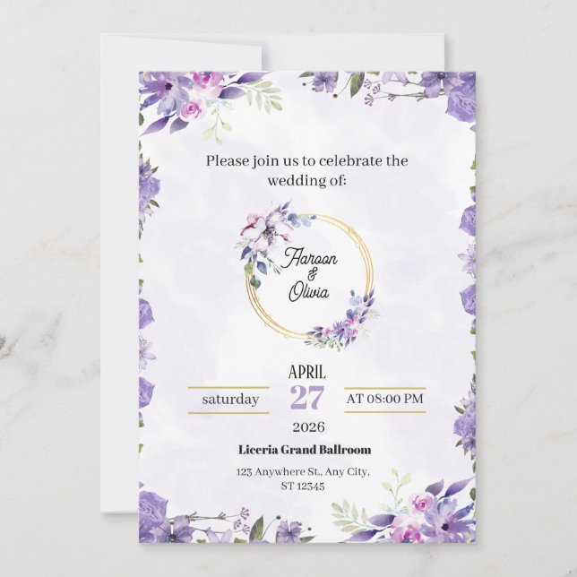 Elegant Wedding Design Invitation (Front)
