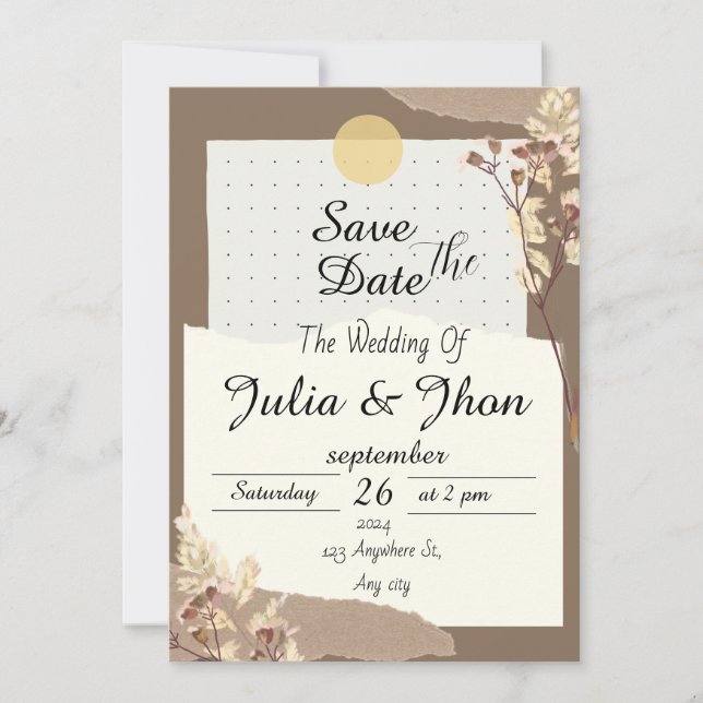 Elegant Wedding Design Invitation (Front)