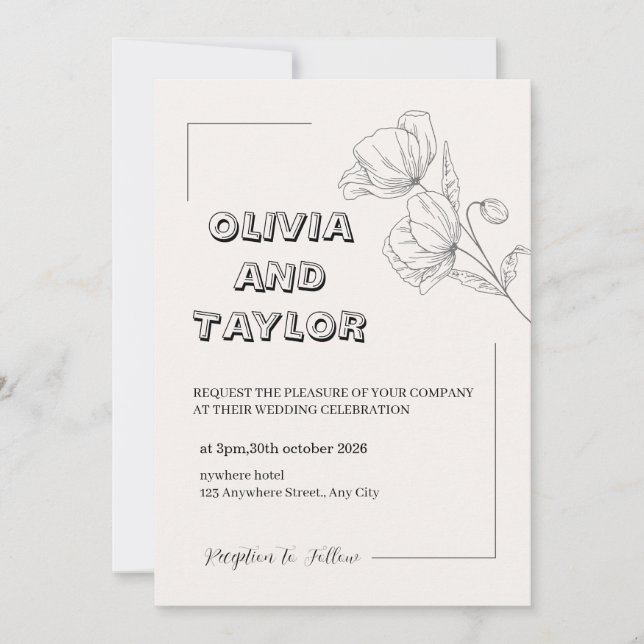 Elegant Wedding Design Invitation (Front)