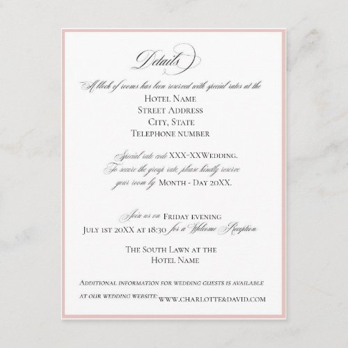 Elegant Wedding Details Card CharlotteF