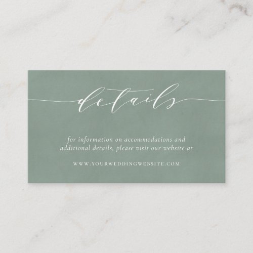 Elegant Wedding Details Enclosure Card