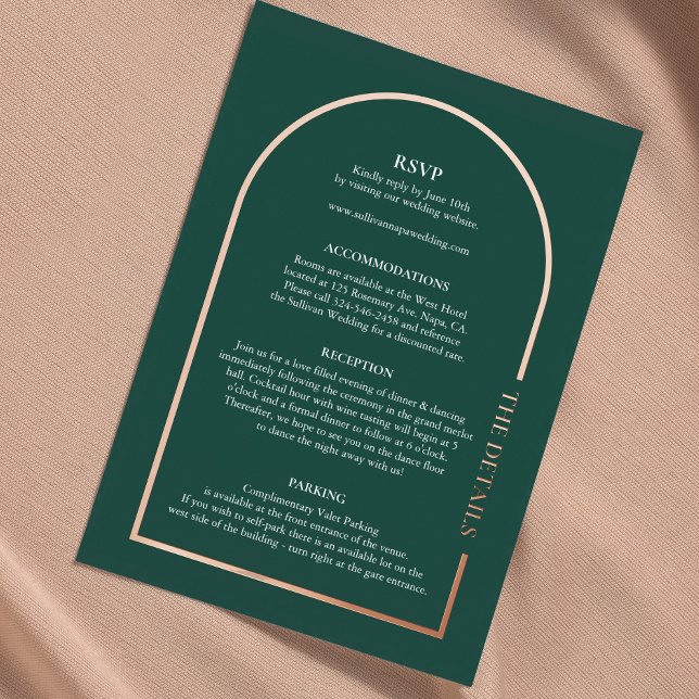 Elegant Wedding Details Real Foil Enclosure Card (Creator Uploaded)
