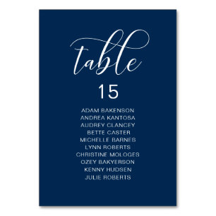 Elegant Wedding Dinner, Guests Seating Chart Table Number