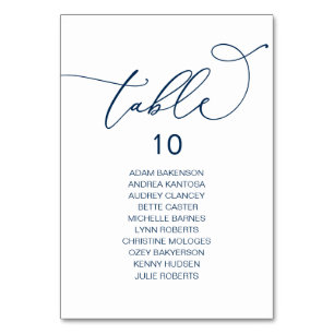 Elegant Wedding Dinner, Guests Seating Chart Table Table Number