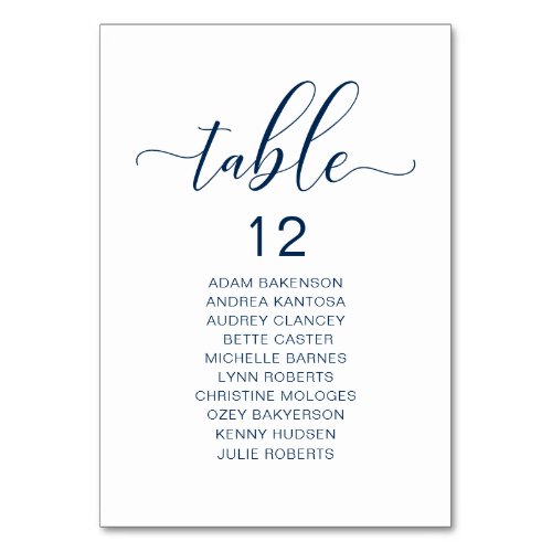 Elegant Wedding Dinner Guests Seating Chart Table Table Number