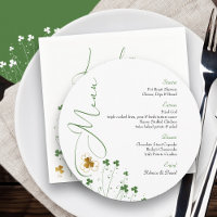Elegant Wedding Dinner Shamrock Wildflower Irish