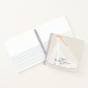 Elegant Wedding Dress Bridal Shower Guest Book