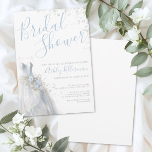 Elegant Wedding Dress Bridal Shower Invitation