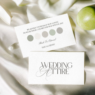 Elegant Wedding Dress Code Attire Color Card