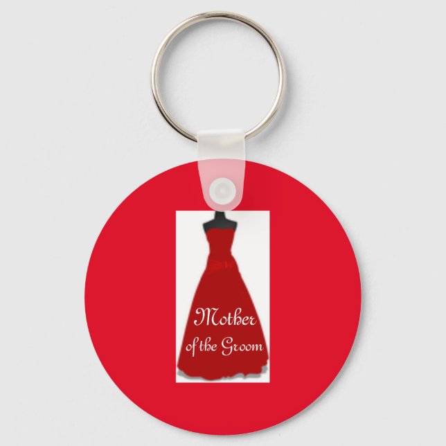 Elegant Wedding Dress Mother of the Groom  Keychain (Front)