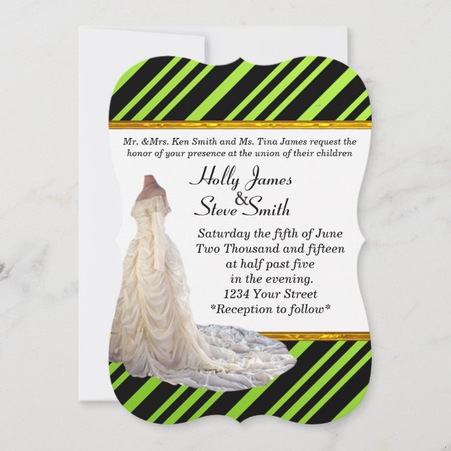 Elegant Wedding Dress Wedding Invitations (Front)