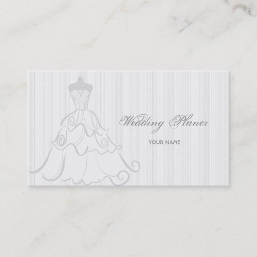 Elegant Wedding Dress White And Gray Business Cards