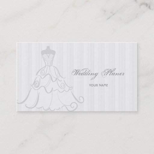 Customizable Elegant Wedding Dress White And Gray Business Cards