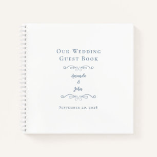 Elegant Wedding Dusty Blue Chic Budget Guest Book