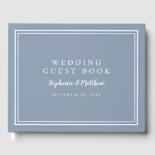Elegant Wedding Dusty Blue Keepsake Guest Book
